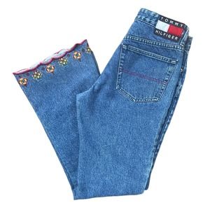 RARE VINTAGE TOMMY HILFIGER FLOWER JEANS SIZE 9